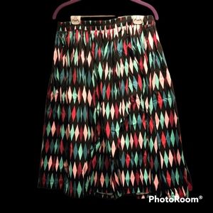 PinupGirl/Laura Byrnes Black Harlequin full skirt,size XL, No Pockets